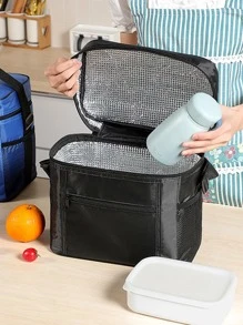 1 Pieza Bolsa Térmica De Alta Capacidad Para Picnic - Negro - Ver 2