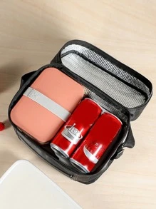 1 Pieza Bolsa Térmica De Alta Capacidad Para Picnic - Negro - Ver 5