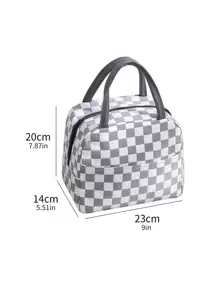 方格圖案隔熱午餐袋 - 彩色 - 查看 2