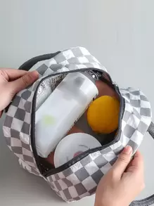 方格圖案隔熱午餐袋 - 彩色 - 查看 5