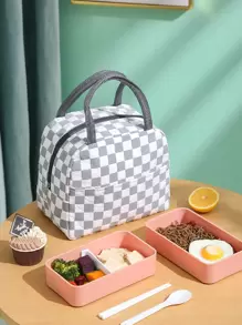 方格圖案隔熱午餐袋 - 彩色 - 查看 6