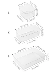 1pc Clear Stationery Storage Basket - Clear - View 3
