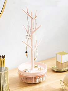 1pc Branches Design Rotatable Jewelry Tray - Pink - View 2