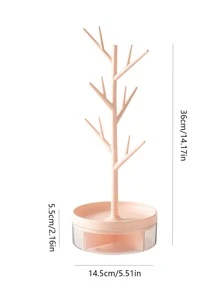 1pc Branches Design Rotatable Jewelry Tray - Pink - View 3