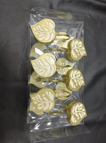 12pcs Heart Decor Shower Curtain Hook - Gold - View 5