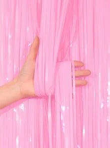 2pcs Solid Party Tassel Curtain - Pink - View 1