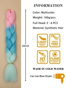 Ombre Long Synthetic Hair Braid - Multicolor - View 3