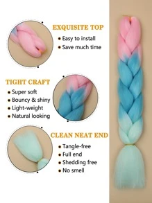 Ombre Long Synthetic Hair Braid - Multicolor - View 5