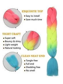 Bím tóc tổng hợp dài ombre - Nhiều màu - Xem 6