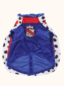 Pet King Hat, T-shirt And Cape Set For Dress-up - Multicolor - View 2