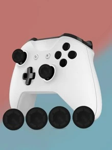 4 件黑点控制器操纵杆拇指握把帽，兼容 PS4、XBX、XB360、XBX Elite - 黑色 - 查看 1