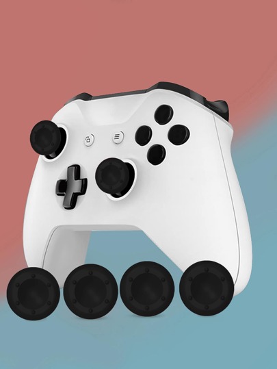 4 piezas Tapas de agarre de pulgar de controlador con puntos negros compatibles con PS4, XBX, XB360, XBX Elite