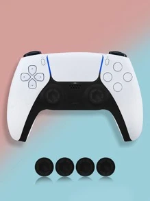 4 件黑点控制器操纵杆拇指握把帽，兼容 PS4、XBX、XB360、XBX Elite - 黑色 - 查看 2