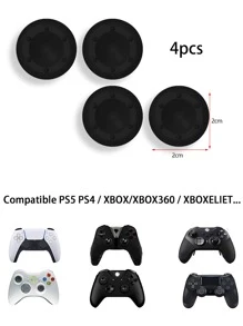 4 件黑点控制器操纵杆拇指握把帽，兼容 PS4、XBX、XB360、XBX Elite - 黑色 - 查看 3