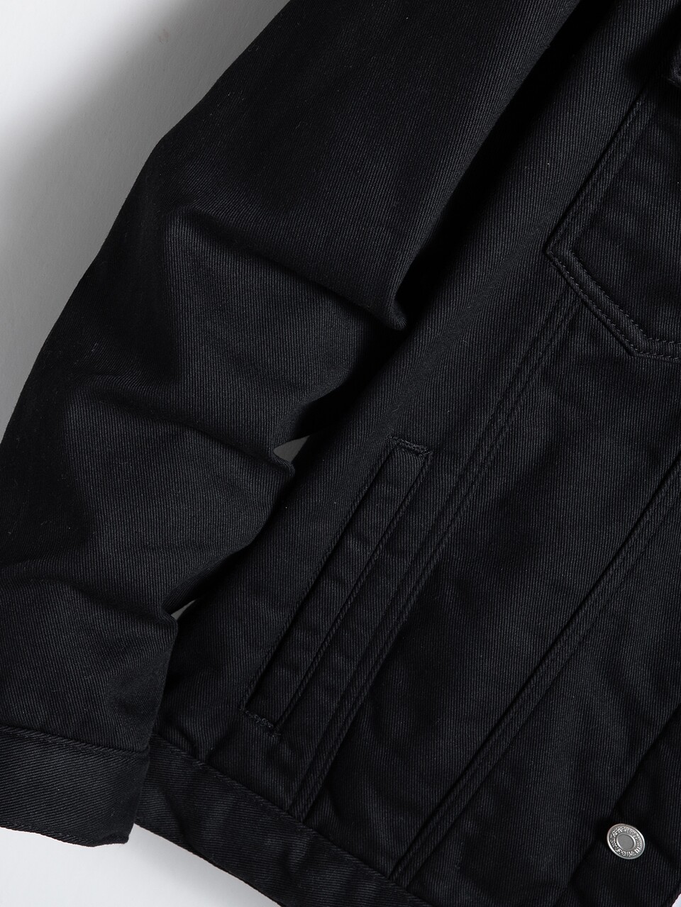 Loose-Fit Men's Denim Jacket With Shearling Lining And Button Front, Without T-Shirt