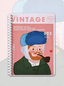 1pc Cartoon Graphic Spiral Notebook - Multicolor - View 3