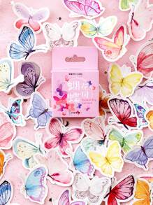 45入組蝴蝶樣式貼紙 - 彩色 - 查看 1