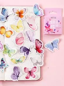 45入組蝴蝶樣式貼紙 - 彩色 - 查看 2