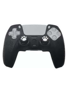 1 个 PlayStation 5 控制器保护套 + 2 个硅胶操纵杆帽套装，防滑、防尘、防刮，增强抓握力和游戏体验 - 黑與白 - 查看 1