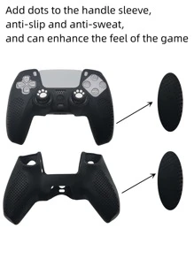1 个 PlayStation 5 控制器保护套 + 2 个硅胶操纵杆帽套装，防滑、防尘、防刮，增强抓握力和游戏体验 - 黑與白 - 查看 3