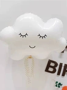 4pcs 75cm White Cloud Shaped Balloons, Suitable For Helium Inflated Floating Decoration For Birthday Party - White - View 3