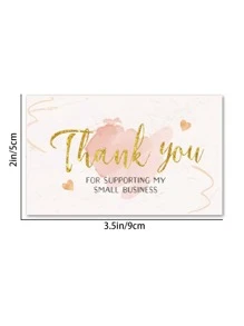 50 piezas Tarjeta de regalo con estampado de slogan - Multicolor - Ver 2