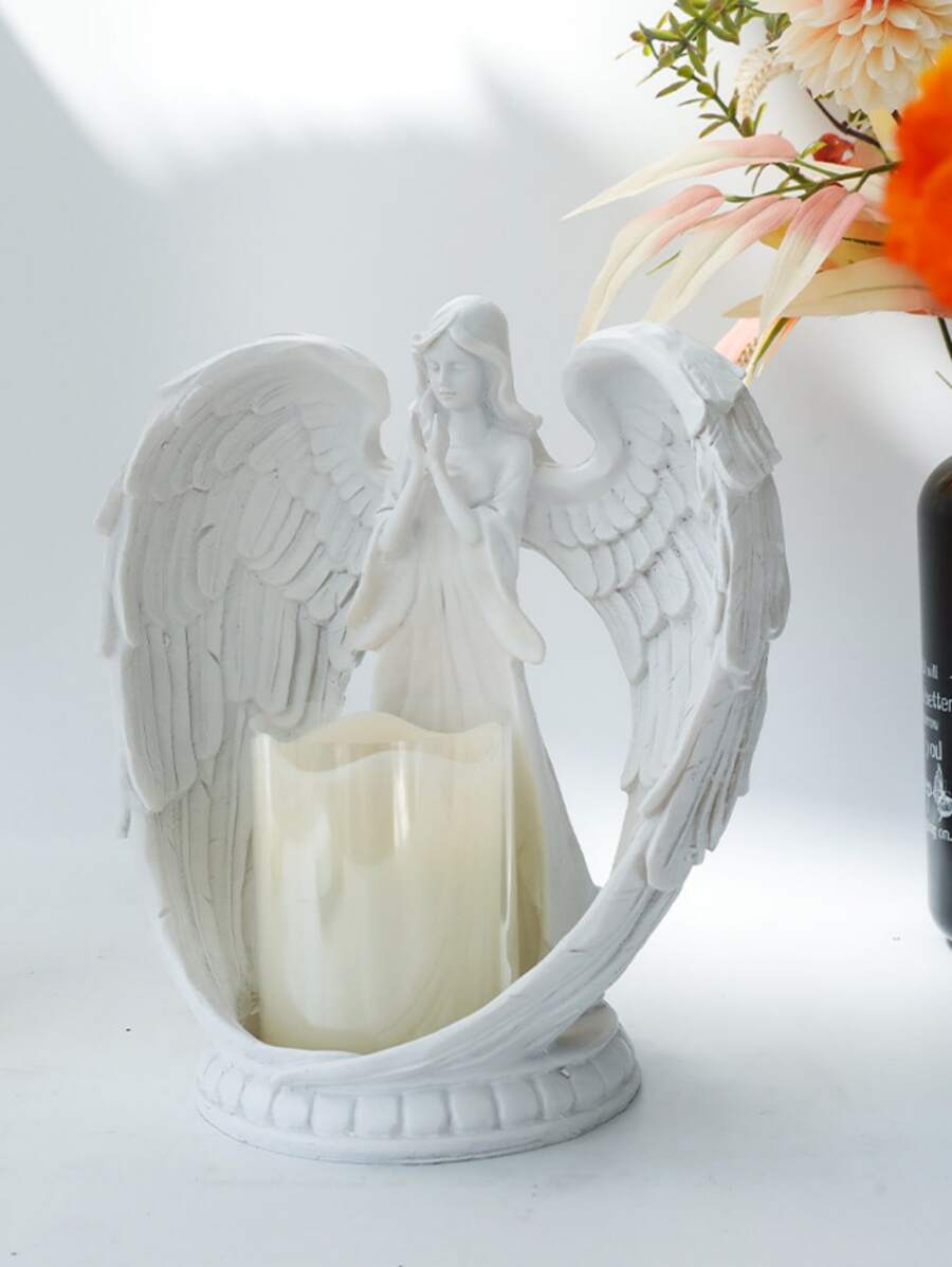 1 người giữ nến thiết kế thiên thần - trắng - Xem 1