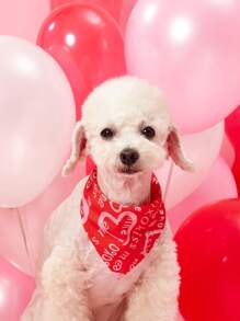 1pc Heart Print Pet Bandana - Multicolor - View 2