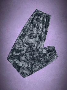 ROMWE Goth 骷髅圖案衛褲 - 彩色 - 查看 1