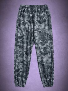 ROMWE Goth 骷髅圖案衛褲 - 彩色 - 查看 2