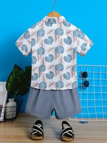 Toddler Boys Tropical Print Shirt & Shorts Without Tee - Multicolor - View 2