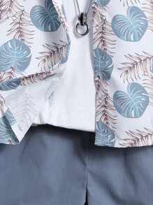 Toddler Boys Tropical Print Shirt & Shorts Without Tee - Multicolor - View 4