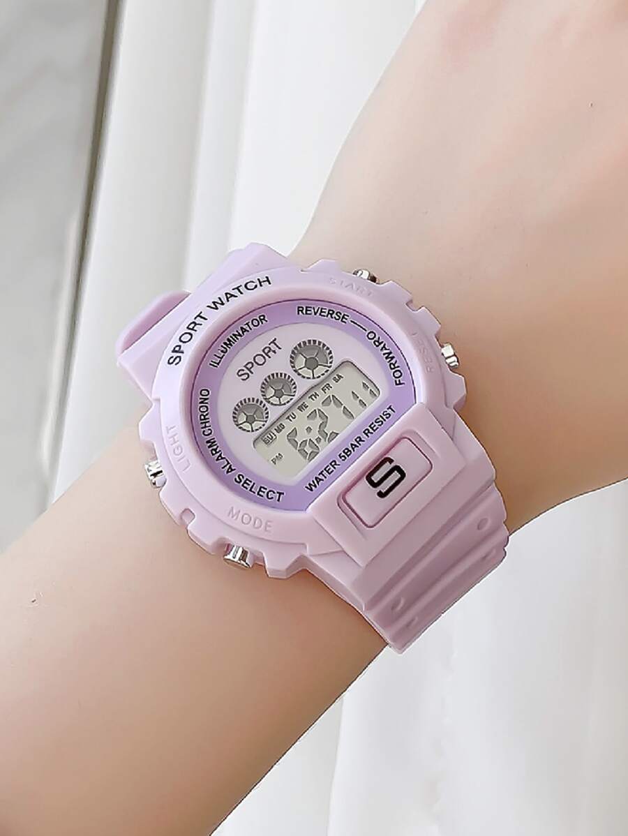 Reloj electrónico luminoso - Morado - Ver 1