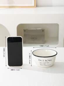 1pc Slogan Graphic Bowl - Multicolor - View 3