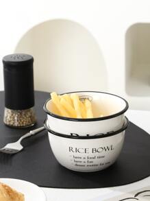 1pc Slogan Graphic Bowl - Multicolor - View 4