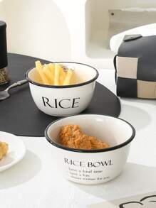 1pc Slogan Graphic Bowl - Multicolor - View 6