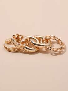 5入組鏤空耳夾 - 金黃色 - 查看 2