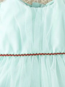 SHEIN Glamorique Kids Bébé Robe avec tulle manches bouffantes à volants