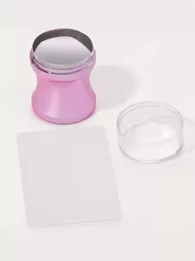 1pc Nail Art Stamper Kit Clear Silicone Nail Stamping Long & Short Jelly Stamper For Nails With Scrapers Nail Stamper Kit For French Manicure Home Diy Nail Art Salon