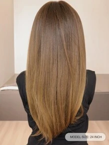 Peluca sintética natural largo recto con tupe - Multicolor - Ver 2