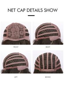 Peluca sintética natural largo recto con tupe - Multicolor - Ver 7