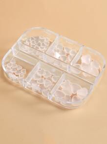 FULL BEAUTY 1box 3D Heart Shaped Nail Art Decoration - Clear - View 3