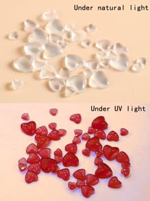 FULL BEAUTY 1box 3D Heart Shaped Nail Art Decoration - Clear - View 4