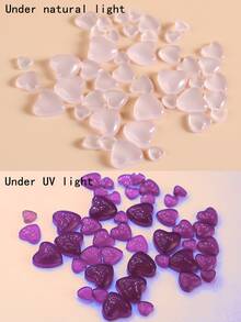 FULL BEAUTY 1box 3D Heart Design Nail Art Decoration - Clear - View 3