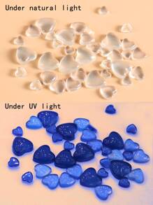 FULL BEAUTY 1 caja Decoración de uñas con diseño de corazón 3d - transparente - Ver 3