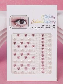 1pc Heart Shaped 3d Simulation Gemstone Face Sticker For Diy Makeup, Music Festival, Y2k Theme Party, Eye And Face Decoration - Multicolor - View 1