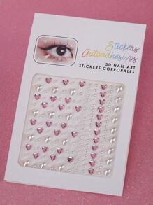 1pc Heart Shaped 3d Simulation Gemstone Face Sticker For Diy Makeup, Music Festival, Y2k Theme Party, Eye And Face Decoration - Multicolor - View 4