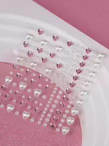 1pc Heart Shaped 3d Simulation Gemstone Face Sticker For Diy Makeup, Music Festival, Y2k Theme Party, Eye And Face Decoration - Multicolor - View 5