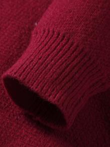 Manfinity Hypemode Men Seam Detail Drop Shoulder Jumper - Burgundy - View 3