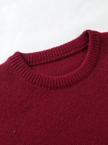 Manfinity Hypemode Men Seam Detail Drop Shoulder Jumper - Burgundy - View 4